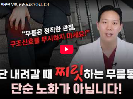 [Youtube]  계단 내려갈 때 찌릿한 무릎, 단순 노화가 아닙니다!